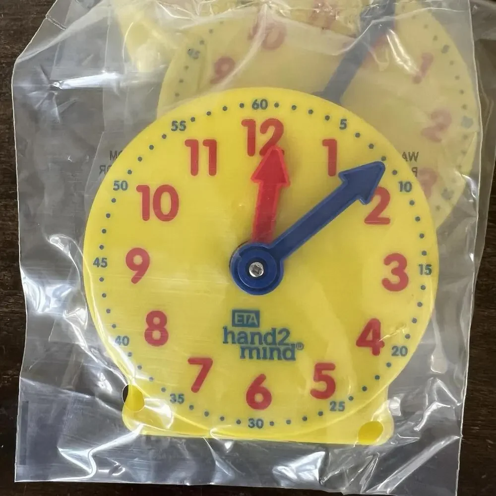 ETA Hand2Mind Learning Clocks Non‎ Geared 4 Inch Clock Teaching Tools lot of 17